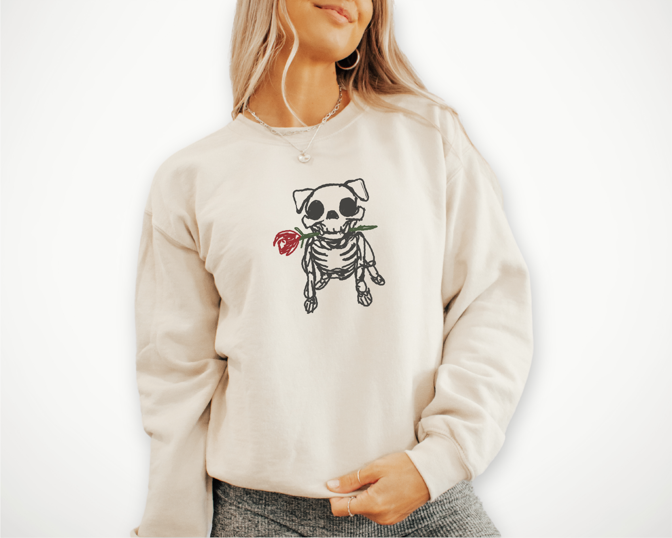 Skelly Bulldog Rose Sweatshirt