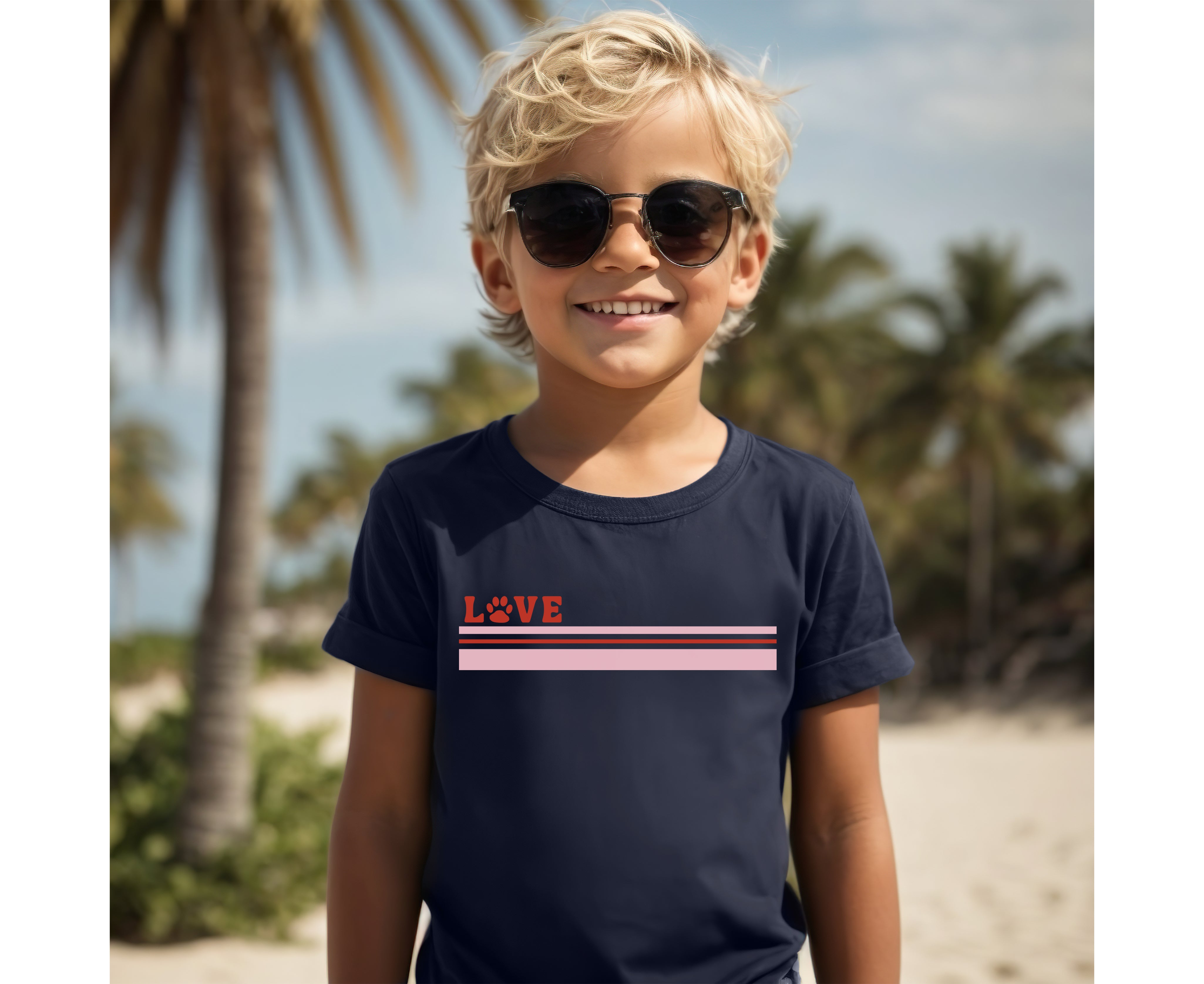 Love Paw Stripe Tees | Minis