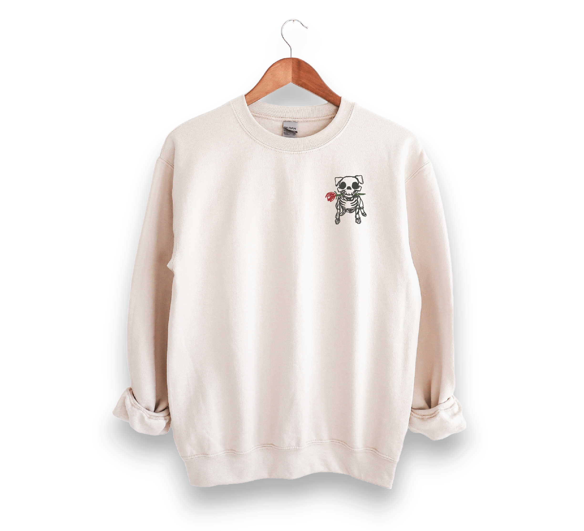 Skelly Bulldog Rose Detail Sweatshirt